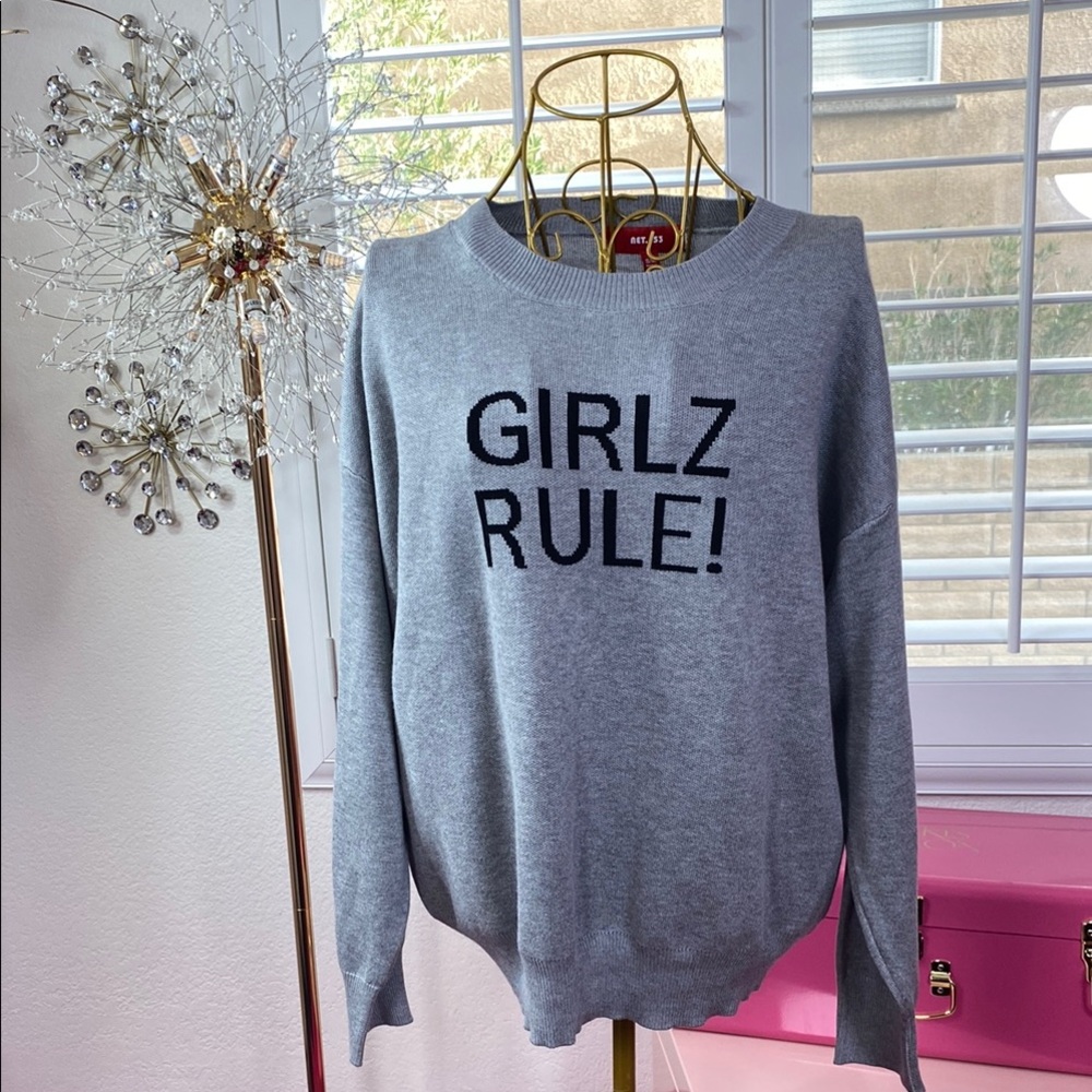 GIRLZ RULE! Graphic Knit Sweater